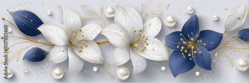 Luxury Floral Arrangement With Gold Accents And Pearls