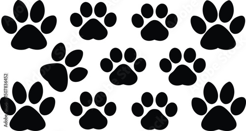 Paw Prints A Collection of Diverse Black Paw Print Illustrations