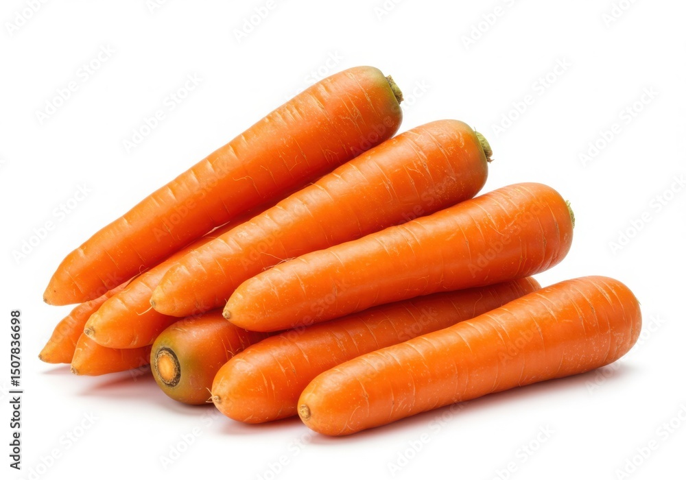 Pile of fresh carrots isolated on white background Pile of fresh carrots isolated on white background