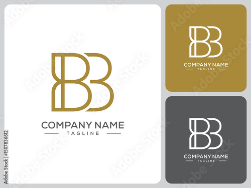 simple BB letter logo vector