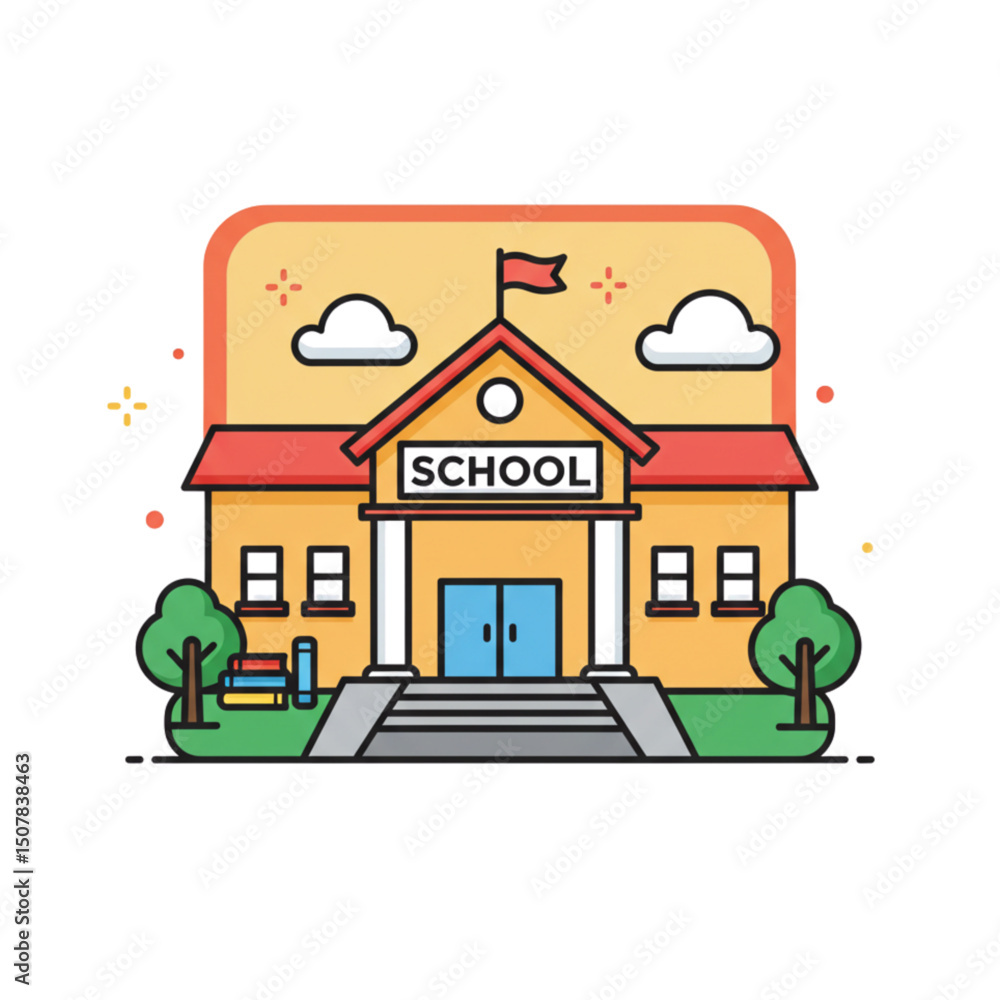 Fototapeta premium illustration of a school 