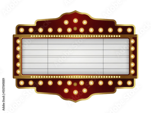 Classic theater marquee design with lights, ready for show announcements.