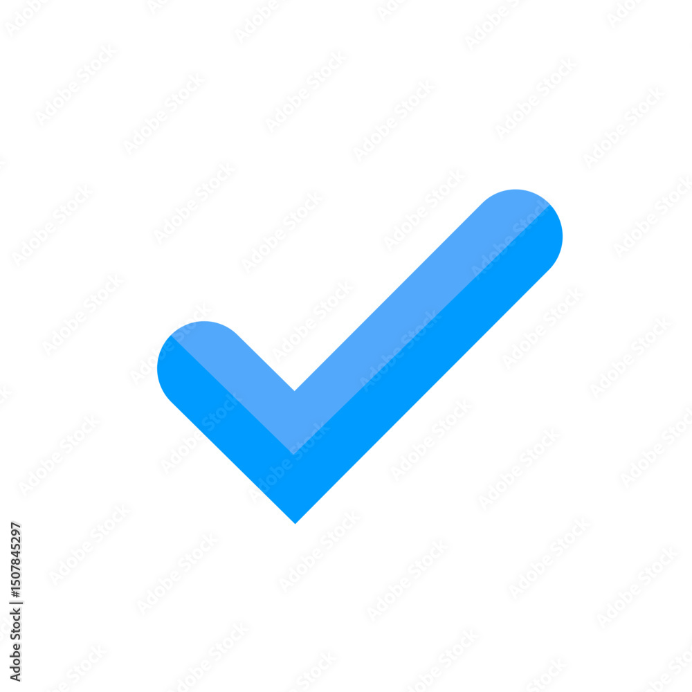 Blue check mark icon design on transparent background. Vector illustration. Blue check mark icon design on transparent background. Vector illustration.