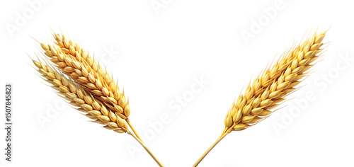 Dry Wheat Stalk: isolated dry wheat stalk, golden and crisp, natural agricultural element, PNG
