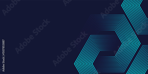 Dark blue abstract background with overlapping hexagon texture. Suitable for wallpaper, poster, simple banner