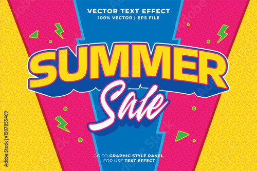 Summer sale editable text effect 3D style. Editable font and typography effect summer sale template suitable for summer vibes, summer holiday, summer event, summer festival