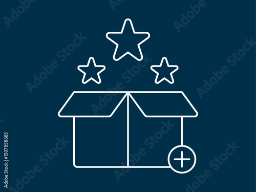 New product icon. Black Friday icon and symbol. White outline Icon. Simple outline icon