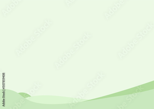 Minimalist Green Nature Wave Background Template _ Soft Organic Landscape Style