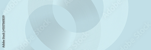 Modern abstract background. Shiny white gradient circle lines. Minimal geometric pattern. Simple graphic element. Futuristic concept. Suit for cover, poster, banner, brochure, flyer, header, website