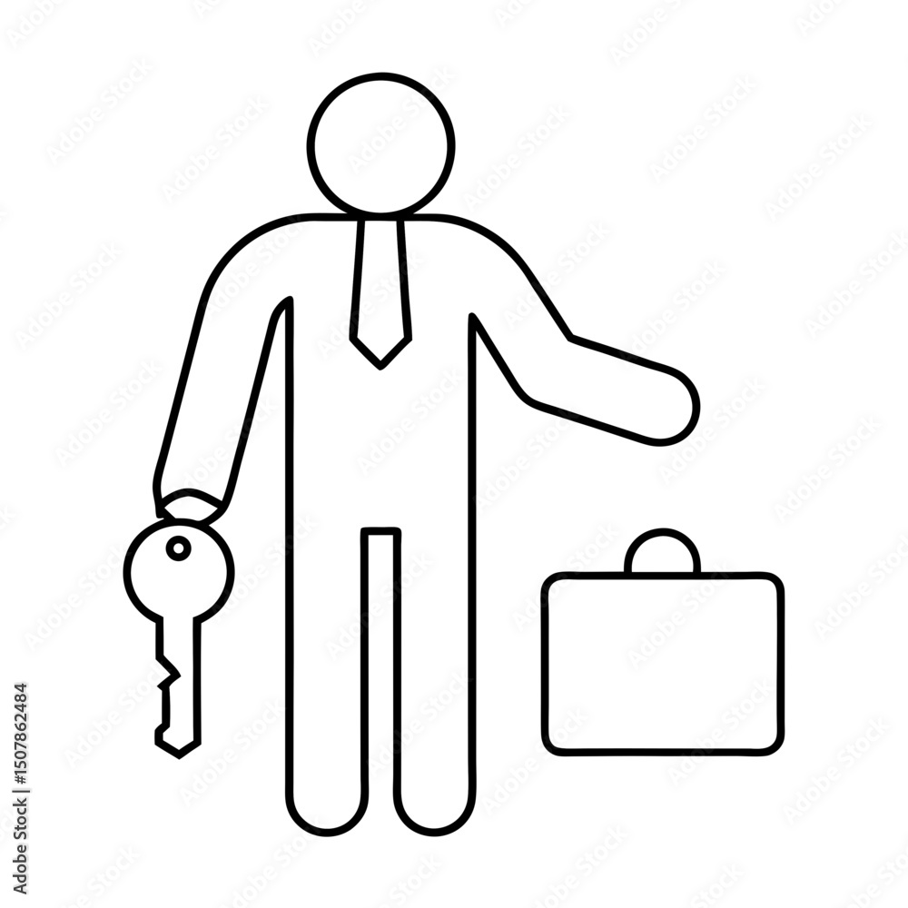 business man holding a key business man holding a key