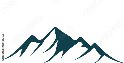 simple black mount mountain silhouette logo design
