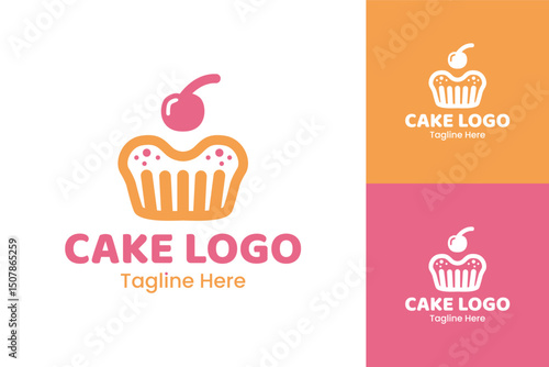 Cake Logo Design Bakery Cake Logo for Sweet Dessert Branding