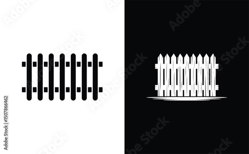 Fence Line Transparent Background, Black And White Picket Fence, Outline Border