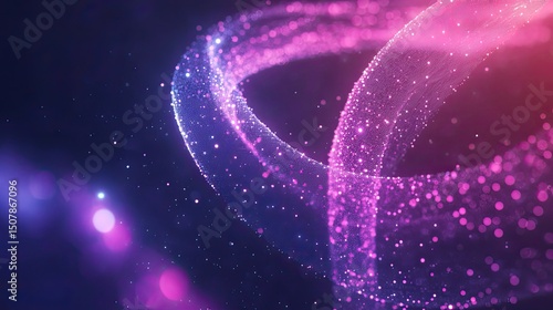 Wallpaper Mural Abstract Neon Glowing Particles in Curved Wave Torontodigital.ca