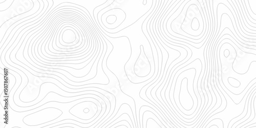 Contour abstract map relief land outline. Topographic map patterns. White wave paper curved reliefs abstract background. Background of the topography map. Abstract pattern with lines.	