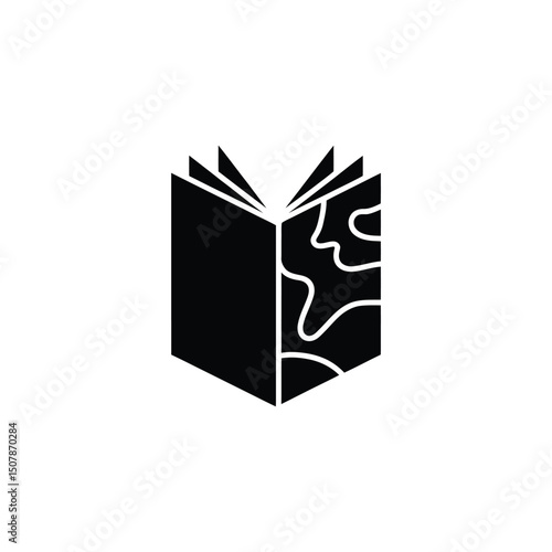 Opened book with abstract design on transparent background reading concept