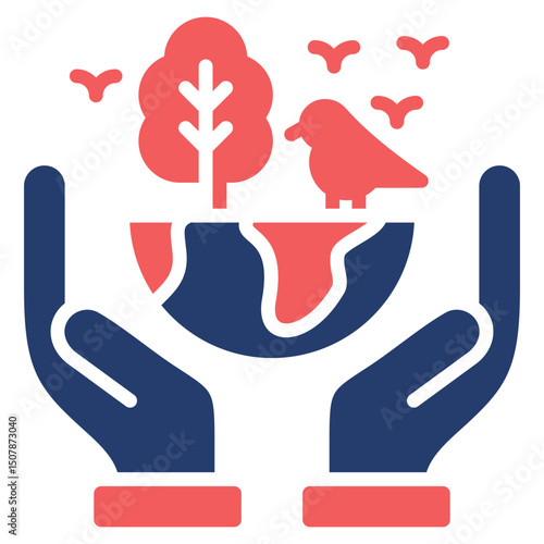 Biodiversity glyph color icon