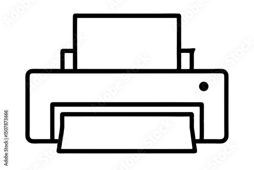 Printer Vector Icon Silhouette Minimalist Print Icons for Tech and Office Design