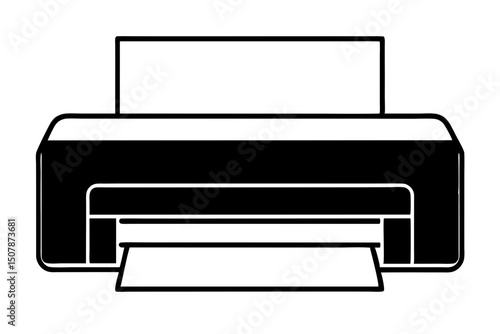 Printer Vector Icon Silhouette Minimalist Print Icons for Tech and Office Design