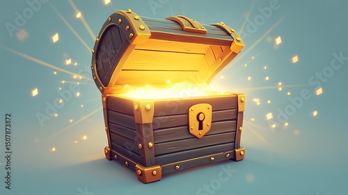 An open treasure chest filled with light.