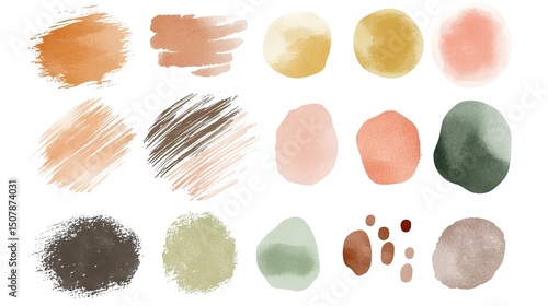 Earthy Tone Abstract Watercolor Brush Strokes
