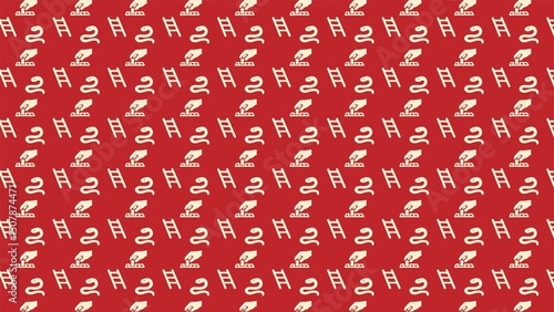 Vector seamless snakes and ladder pattern design
