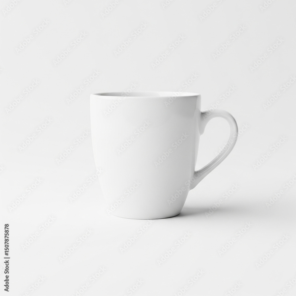 white cup on white background. blank white Coffee cup mockup isolated on white background.