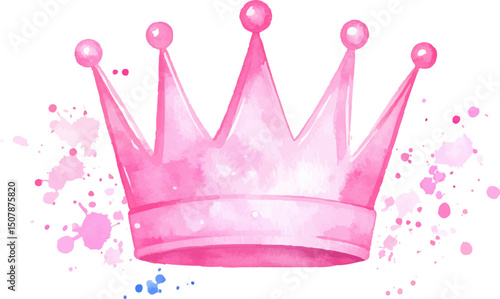 Pink vector crown with head design
