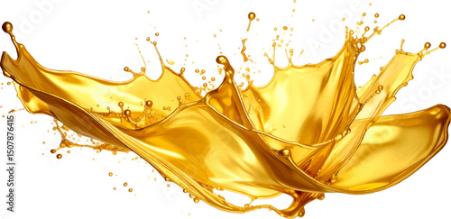 Golden liquid splashes
