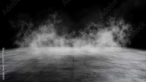 Mysterious Foggy Ground: A Dark and Atmospheric Scene