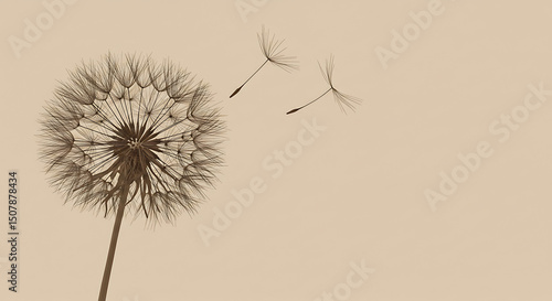 Wallpaper Mural Elegant Dandelion Seed Head with Dispersing Seeds Nature Photography Botanical Image Torontodigital.ca