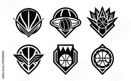 Geometric Basketball Logos  Six Unique Designs for Teams and Brands