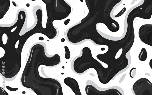 Abstract black and white blob pattern