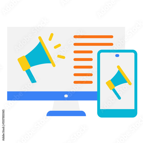 Digital Marketing Campaign Across Devices Vector