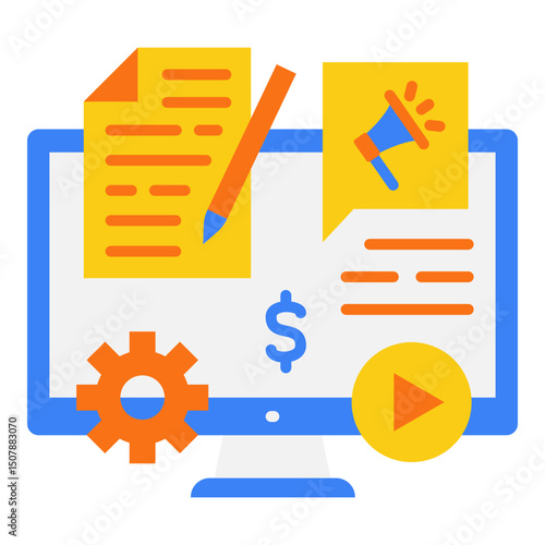 Digital Marketing Campaign Concept on Computer