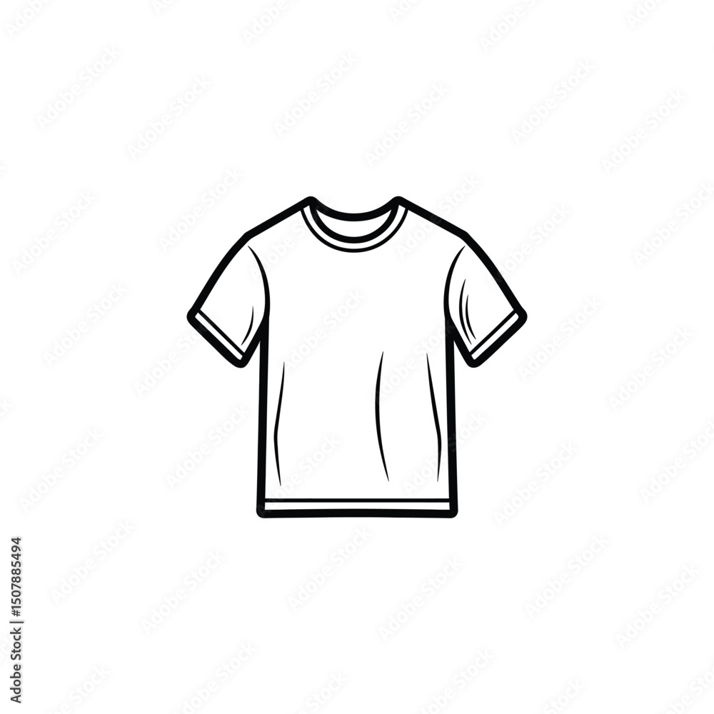 Outline Drawing of Plain White TShirt with Short Sleeves on Transparent Background Outline Drawing of Plain White TShirt with Short Sleeves on Transparent Background