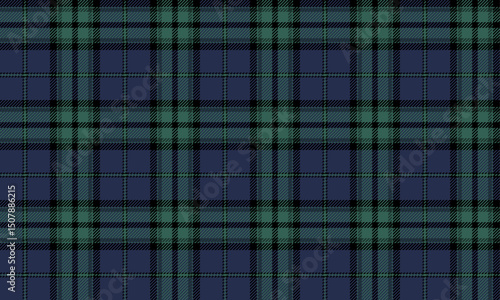 Seamless plaid pattern, blue, green, black, suitable for designing clothes, skirts and pants, giving a classic and stylish look, easy to use and suitable for various fashion styles.