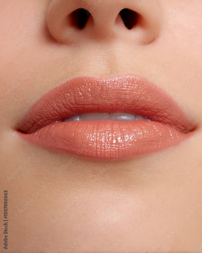 Fototapeta premium creamy lipstick swatch on pale skin