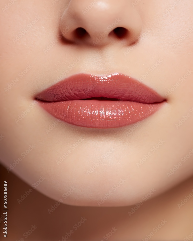 Fototapeta premium creamy lipstick swatch on pale skin