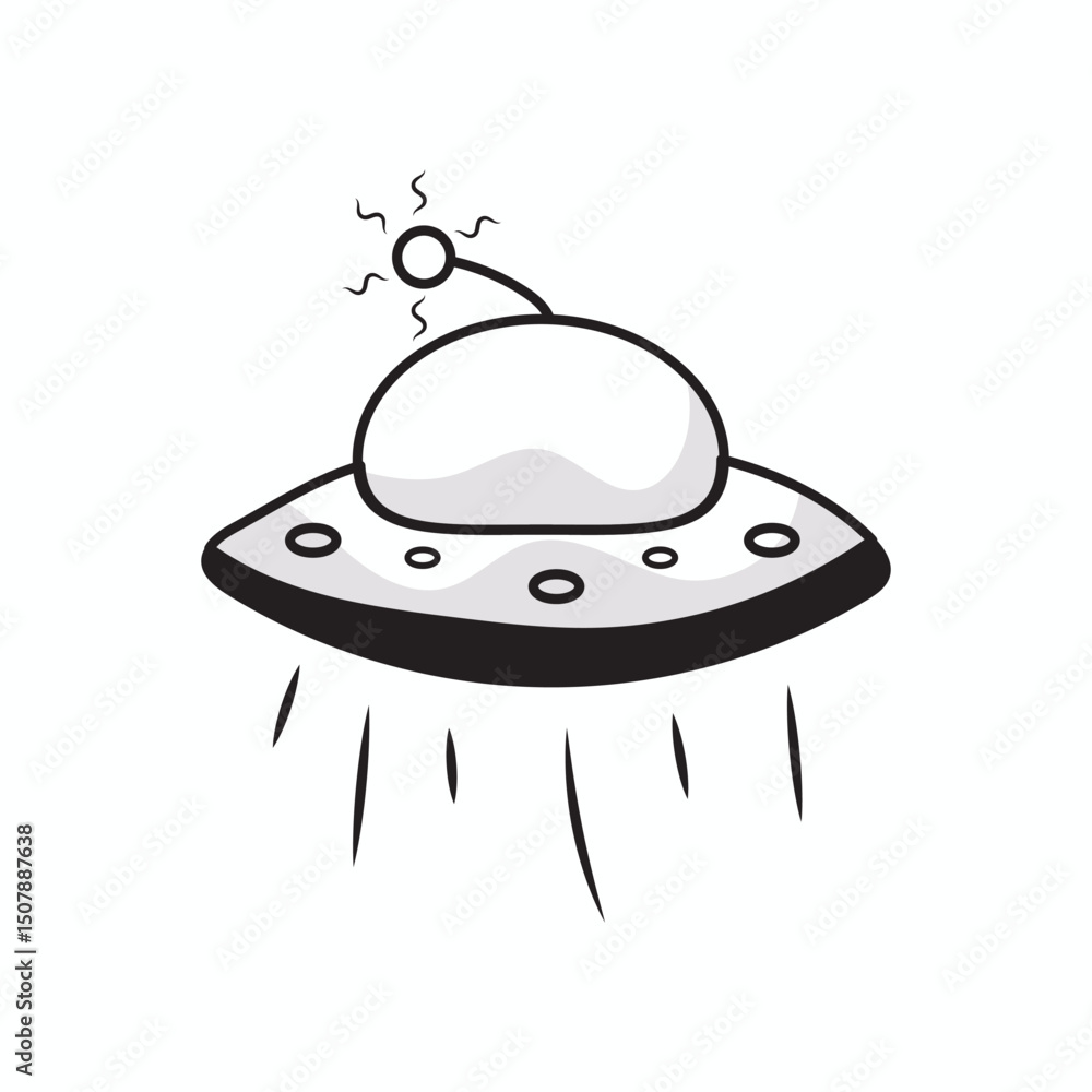 Futuristic Encounter: An illustrative depiction of a classic UFO, soaring with anticipation, creating a sense of mystery and the unknown. Futuristic Encounter: An illustrative depiction of a classic UFO, soaring with anticipation, creating a sense of mystery and the unknown.