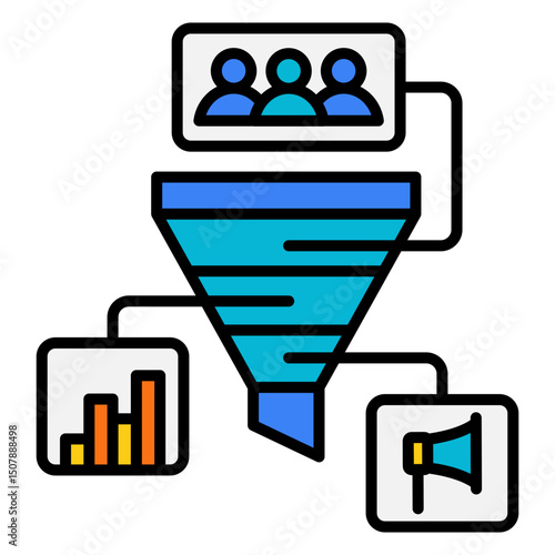 Marketing Funnel Graphic, Leads to Sales Conversion