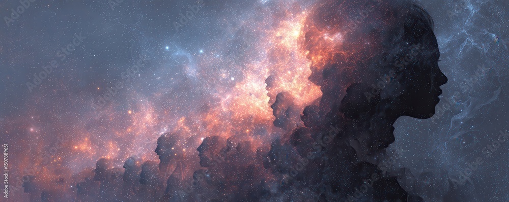 Fototapeta premium Cosmic Silhouette Image