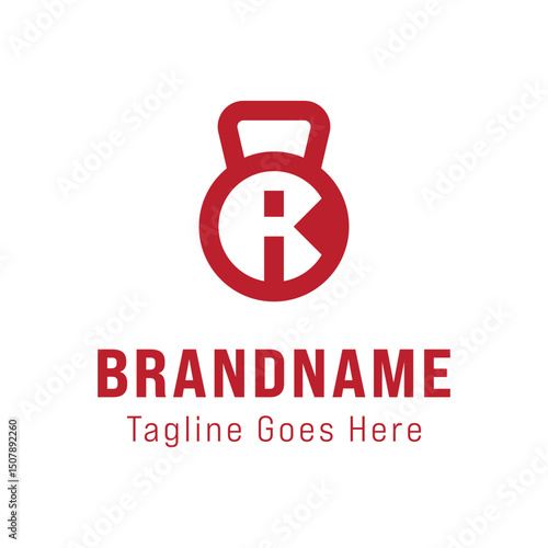 Free Download Letter R Kettlebell Gym Logo, symbolizing strength, fitness, and power - GFXLoad