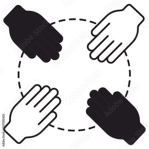 Collaborative Work icon, Stronger Together Unlocking the Power of Collaborative Work, Team Synergy Driving Success Through Collaboration, vector