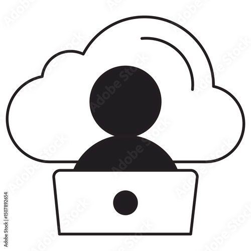 Coud Workspace icon, Seamless Collaboration in the Cloud, Empower Remote Teams with a Cloud Workspace, vector