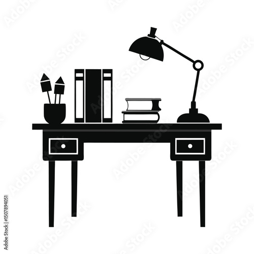 study table silhouette