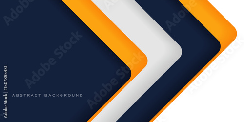 Abstract colorful papercut square 3D background. Blue and orange element color shapes overlap pattern background. Eps10 vector