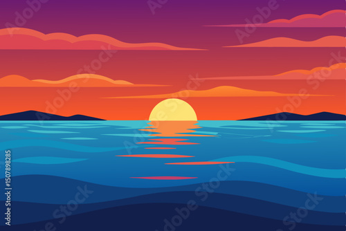 sunset over the sea