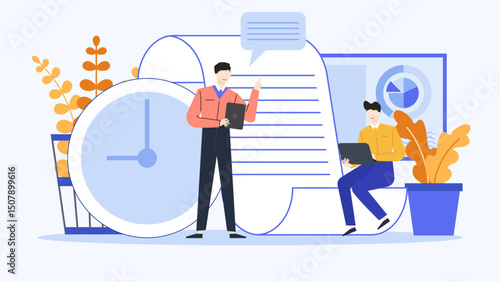 Two men in business attire having a serious discussion while looking at a document together. Suitable for corporate, teamwork, negotiations concepts.