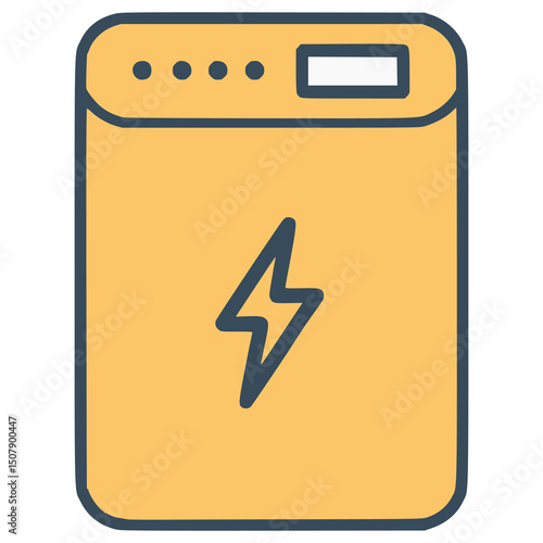 power bank mobile technology flat color vector illustration template design